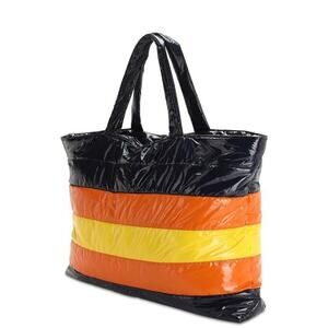 New JUMBO K-WAY X R&D PELAGIE NYLON MAXI TOTE BAG Puffy Shiny Retail $478!!
